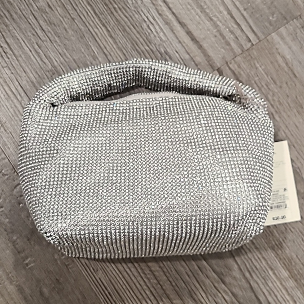 A New Day Mia Mille Silver Crystal Mesh Handbag - Picture 2 of 5